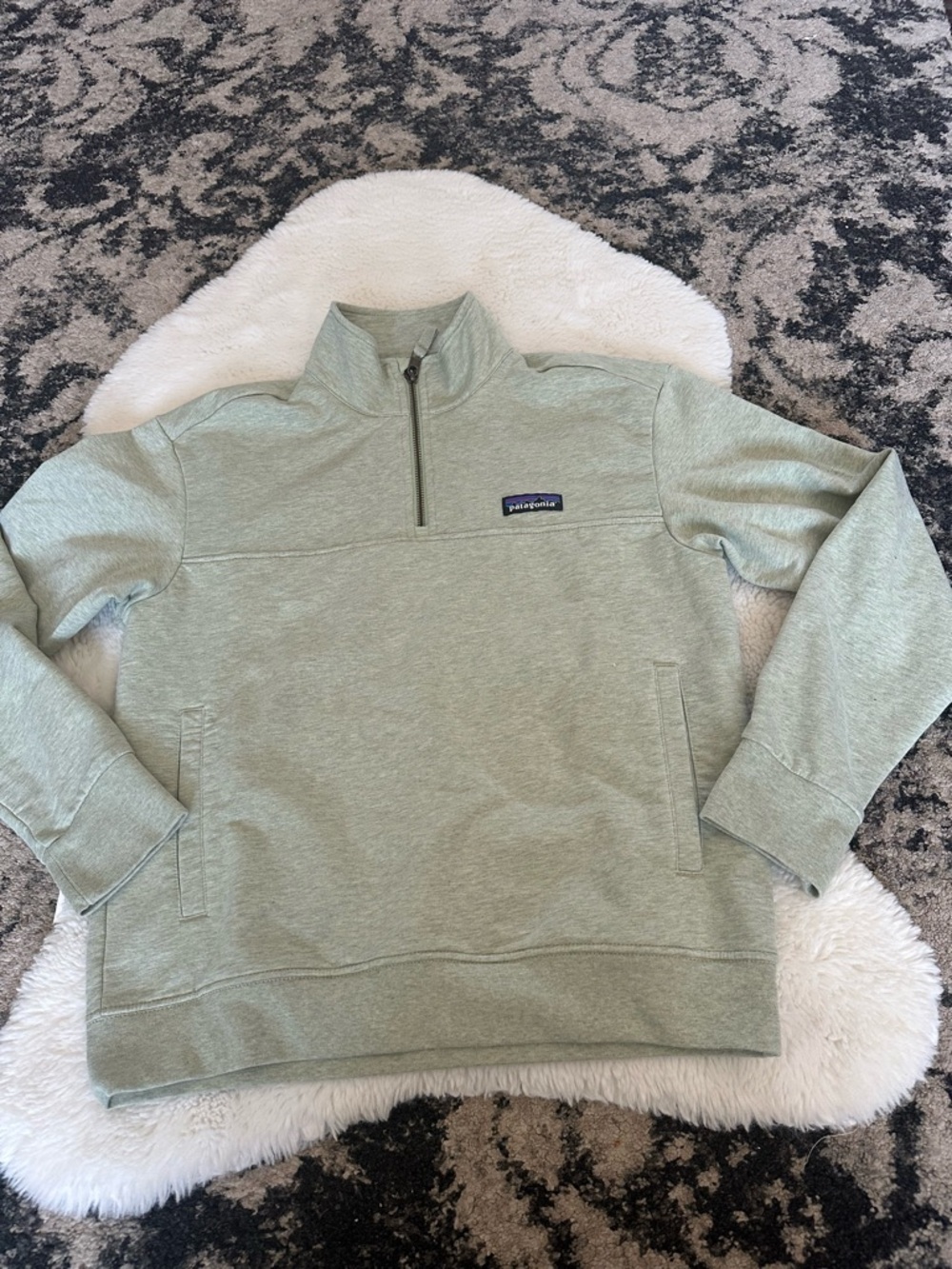 Patagonia Ahnya 1/4 Zip Pullover Womens Size XS Mint Green Sweater Sweatshirt